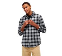 Flanellhemd TOMMY JEANS "REGULAR FLANNEL CHECK SHIRT", Herren, Gr. XXL (58), N-Gr, schwarz-weiß (schwarz check), Web, Obermaterial: 100% Baumwolle, regular fit normal, Rundhals, eingesetzt Manschette,