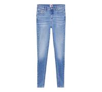 Skinny-fit-Jeans TOMMY JEANS "Tommy Jeans - Damenjeans- NORA Mid Rise - Skinny Fit", Damen, Gr. 27, Länge 28, blau (denim medium), Denim/Jeans, Obermaterial: 92% Baumwolle, 6% Elastomultiester, 2% Ela