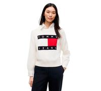 Tommy Jeans Regular Fit Pullover aus Baumwoll-Woll-Mix in Weiss, Größe XS