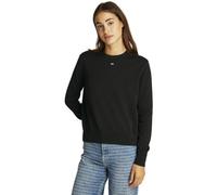Tommy Jeans Damen Pullover Essential Crew aus Baumwolle, Schwarz (Black), S