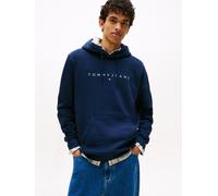 Tommy Jeans - Fleece-Hoodie mit aufgesticktem Linear-Logo blau - Gr. - S