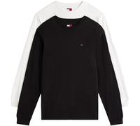 Longsleeve TOMMY JEANS "TJM SLIM 2PACK L/S EXT", Herren, Gr. XXL, schwarz-weiß (schwarz, ecru), Single Jersey, Obermaterial: 100% Baumwolle, Rundhals, Bündchen, Shirts (62701521-XXL) schwarz, ecru