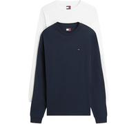 Tommy Jeans Herren 2er Pack Langarmshirts Slim mit Rundhalsausschnitt, Mehrfarbig (Ecru/Dark Night Navy), S