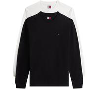Tommy Jeans Herren 2er Pack Langarmshirts Slim mit Rundhalsausschnitt, Weiß (Ecru/Black), 4XL
