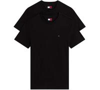 Rundhalsshirt TOMMY JEANS "TJM XSLIM 2PACK JERSEY TEE EXT", Herren, Gr. M, schwarz (schwarz, schwarz), Single Jersey, Obermaterial: 100% Baumwolle, casual, slim fit normal, Rundhals, Kurzarm eingesetz