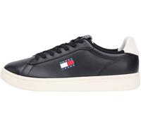 Sneaker TOMMY JEANS "ARCHIVE '98", Herren, Gr. 40, schwarz, weiß, Nappaleder, Textil, unifarben mit Farbeinsatz, Schuhe Sneaker, Freizeitschuh, Streetwear, Halbschuh, Schnürer mit Logoflagge (19071144