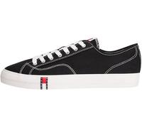 Tommy Jeans Herren Vulcanized Sneaker Archive aus Canvas, Schwarz (Black), 43