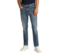 Slim-fit-Jeans TOMMY JEANS "Austin Slim Tapered", Herren, Gr. 30, Länge 32, blau (schwarz denim), Denim/Jeans, Obermaterial: 99% Baumwolle, 1% Elasthan, casual, regular fit lang, Jeans, Mit Gürtelschl