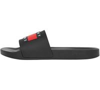 Badepantolette TOMMY JEANS "TOMMY POOL SLIDE ESS" Gr. 40, schwarz Herren Schuhe Bade-Schuhe mit plakativer Logoflag (57233431-40)