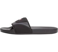 Pantolette TOMMY JEANS "TOMMY JEANS SEASONAL POOL SLIDE", Herren, Gr. 42, schwarz, Textil, Schuhe Pantolette, Poolslides, Sommerschuh, Schlupfschuh mit Kontrastbesätzen (76072744-42) schwarz