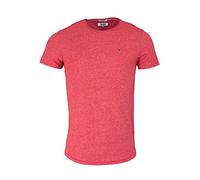 Tommy Jeans Herren Basic Knit Kurzarm Slim Fit T-Shirt Rot (Racing Red 683) XX-Large