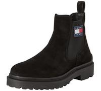 Tommy Jeans Herren Chelsea Boot Suede mit Logo, Schwarz (Black), 40