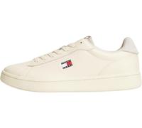 Tommy Jeans Sneaker aus echtem Leder mit Logo-Print in Ecru, Größe 42