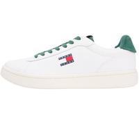 Tommy Jeans Herren Cupsole Sneaker Archive '98 aus Leder, Weiß (Ecru/Shadow Pine), 46