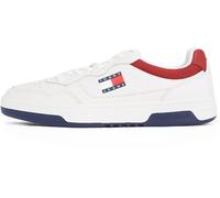 Tommy Jeans Herren Cupsole Sneaker Essential aus Leder, Mehrfarbig (RWB), 42