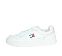 TOMMY JEANS Herren Cupsole Sneaker Essential aus Leder, Weiß (White), 41