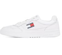 TOMMY JEANS Herren Cupsole Sneaker Essential aus Leder, Weiß (White), 44