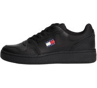 Sneaker TOMMY JEANS "TJM RETRO BASKET", Herren, Gr. 46, schwarz, Leder, Lederimitat, Schuhe, Freizeitschuh, Halbschuh, Schnürer mit Lochmuster (54126306-46) schwarz