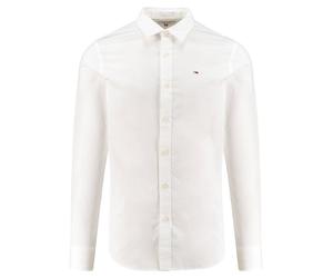 Tommy Jeans Herren Freizeithemd ORIGINAL STRETCH SHIRT Slim Fit Langarm, weiss, Gr. XS