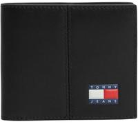Geldbörse TOMMY JEANS "TJM HERITAGE LEATHER CC & COIN", Herren, schwarz, Leder, Lederimitat, Textil, Basic, Kleinlederwaren, Unisex Geldbeutel, Portemonnaie, Money Pocket mit Logoschriftzug (12314802-