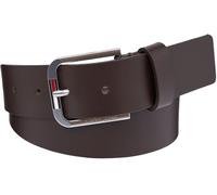 Tommy Jeans Herren Gürtel Austin aus Leder, Braun (Dark Brown), 80 cm