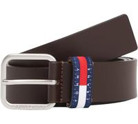 Ledergürtel TOMMY JEANS "TJM RYAN 3.5 cm breit", Damen, Gr. 110, braun (schwarz braun), Rindsleder, Gürtel Ledergürtel, mit Logo auf Gürtelschlaufe (91689958-110) schwarz braun