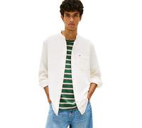 Tommy Jeans - Regular Fit Hemd aus Leinenmix mit Stehkragen weiß - Gr. - L