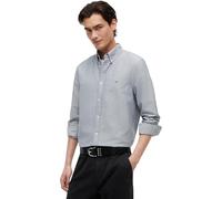 Langarmhemd TOMMY JEANS "TJM REG OXFORD SHIRT EXT", Herren, Gr. XL, N-Gr, blau (schwarz night navy), Web, Obermaterial: 100% Baumwolle, regular fit normal, Rundhals, eingesetzt 1-Knopf-Manschette mit