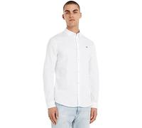 Tommy Jeans Herren Hemd TJM Slim Langarm, Weiß (White), M