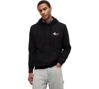 Kapuzensweatshirt TOMMY JEANS "TJM REGULAR ENTRY SIGN", Herren, Gr. S, schwarz, Sweatware, Obermaterial: 100% Baumwolle, unifarben, regular fit normal, Rundhals, eingesetzt Rippbündchen, Sweatshirts,