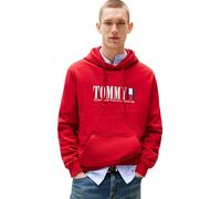 Hoodie TOMMY JEANS "TJM REG RWB DNA GRAPHIC HOODIE", Herren, Gr. XL, rot (sapphire rot), Sweatware, Obermaterial: 100% Baumwolle, regular fit, Rippbündchen, Sweatshirts (37360622-XL) sapphire rot