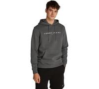 Tommy Jeans Herren Hoodie Linear Logo mit Kapuze, Grau (Washed Black), XS