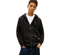Tommy Jeans Herren Hoodie mit Reißverschluss Flag Zip Thru mit Kapuze, Schwarz (Black), XXL