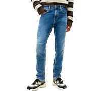 Gerade Jeans TOMMY JEANS "SCANTON SLIM BI0234", Herren, Gr. 33, Länge 32, blau (denim medium), Denim/Jeans, Obermaterial: 98% Baumwolle, 2% Elasthan, casual, slim fit lang, Jeans, Mit Markenlabel aus