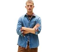 Jeanshemd TOMMY JEANS "REGULAR DENIM SHIRT", Herren, Gr. XL, N-Gr, blau (denim medium 01), Denim/Jeans, Obermaterial: 100% Baumwolle, unifarben, regular fit normal, Rundhals, eingesetzt 1-Knopf-Mansch