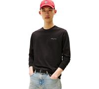 Tommy Jeans Herren Langarmshirt Slim Chest Linear Baumwolle Schwarz Gr. L