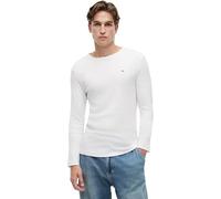 Tommy Jeans Langarmshirt TJM Original gerippt Bio-Baumwolle Slim-Fit Weiß M