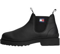 TOMMY JEANS Herren Low Boot Stiefel Chelsea aus Leder, Schwarz (Black), 42