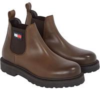 Tommy Jeans Herren Mid Boot Stiefel aus Leder, Braun (Velvet Brown), 44