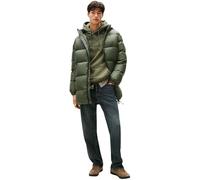 Tommy Jeans Herren Pufferjacke Essential Down Parka mit Kapuze, Grün (Pewter Green), M