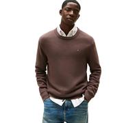 Tommy Jeans Regular Fit Strickpullover aus reiner Baumwolle in Dunkelbraun, Größe S