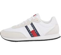 Sneaker TOMMY JEANS "TJM RUNNER CASUAL ESS" Gr. 43, weiß Herren Schuhe Stoffschuhe mit seitlicher Logoflagge, Freizeitschuh, Halbschuh, Schnürschuh (24713369-43)
