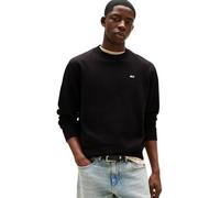 Tommy Jeans Reg Flag Fleece Crew Sweatshirt rein schwarz - S