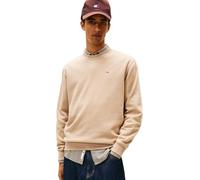 Sweatshirt TOMMY JEANS "TJM REG S FLAG CREW", Herren, Gr. S, coastal taupe, Sweatware, Obermaterial: 80% Baumwolle, 20% Polyester, casual, regular fit normal, Rundhals, Langarm eingesetzt Rippbündchen