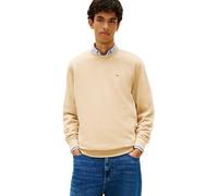 Tommy Jeans Herren Sweatshirt Regular Fit Flag Fleece Rundhalsausschnitt, Beige (Gentle Gold), S