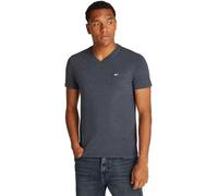 Tommy Jeans Herren T-Shirt Kurzarm Jaspe V-Ausschnitt, Blau (Dark Night Navy Htr), XS