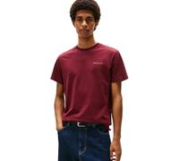 Tommy Jeans Herren T-Shirt Kurzarm Linear Chest Tee Slim Fit, Rot (Red Wine), 4XL