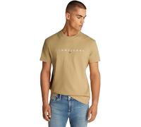 Tommy Jeans Herren T-Shirt Kurzarm Linear Logo Baumwolle, Beige (Relic Tan), S