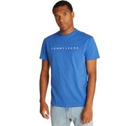 Tommy Jeans Herren T-Shirt Kurzarm Linear Logo Baumwolle, Blau (Tempo Blue), XXL