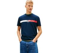 Tommy Jeans Herren T-Shirt Kurzarm Signature Stripe aus Baumwolle, Blau (Dark Night Navy), M